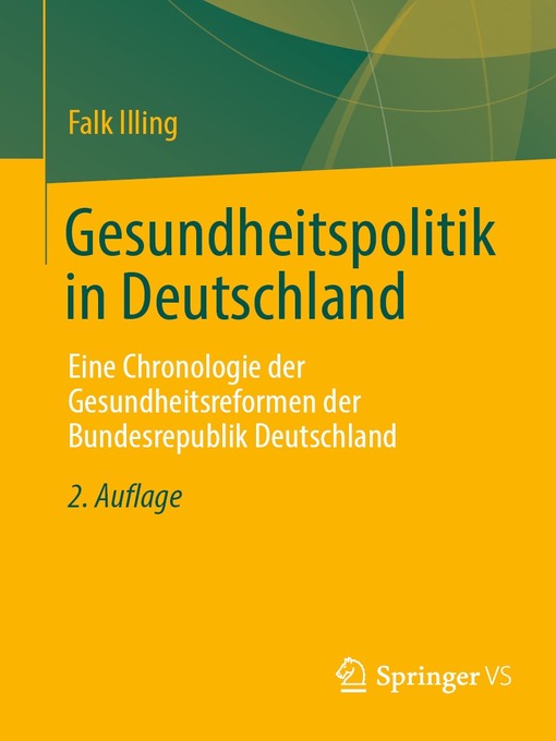 Title details for Gesundheitspolitik in Deutschland by Falk Illing - Available